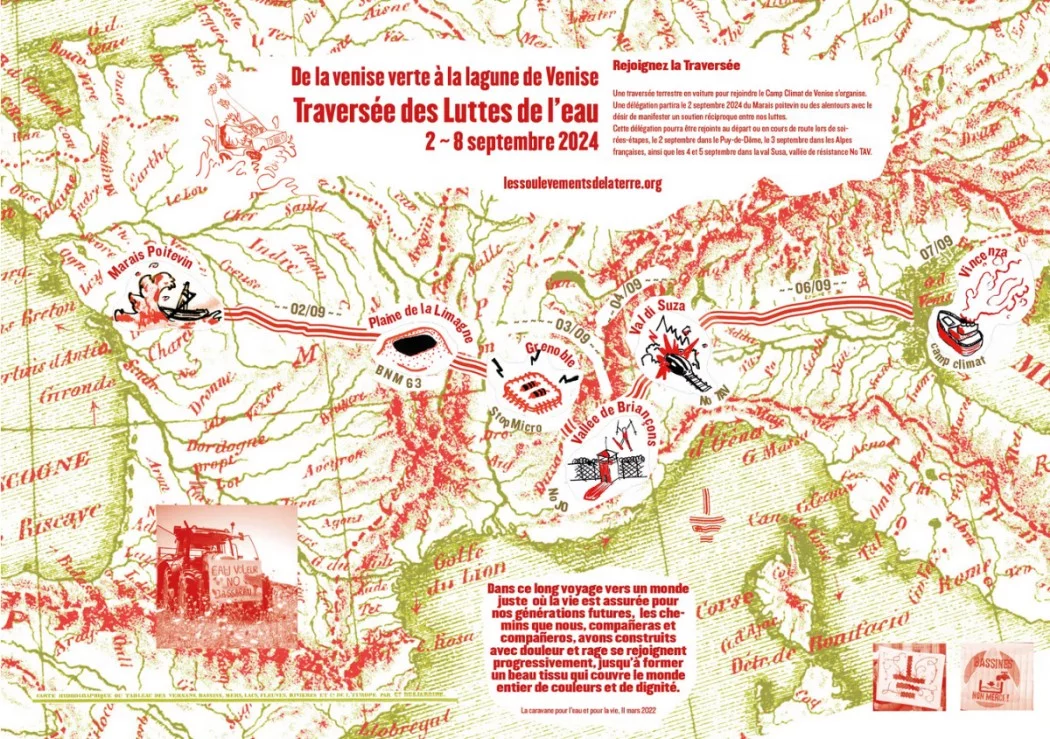 4-5 septembre 2024 : «Traversée des luttes de l’eau» – Direction le projet de LGV Lyon-Turin à val de Suse, Venaus, San Didero et Chiomonte en Italie