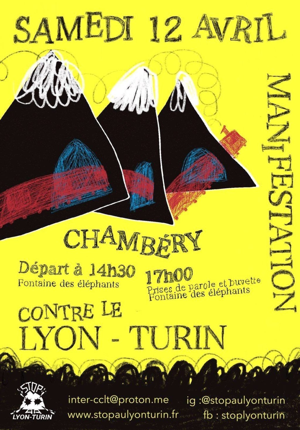12 avril : Manifestation Contre le 2ème Lyon-Turin À Chambéry