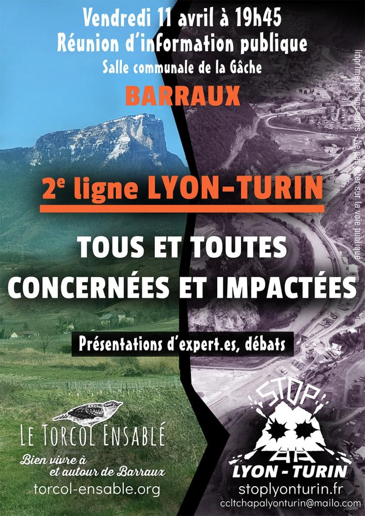 11 avril : Réunion publique à Barraux