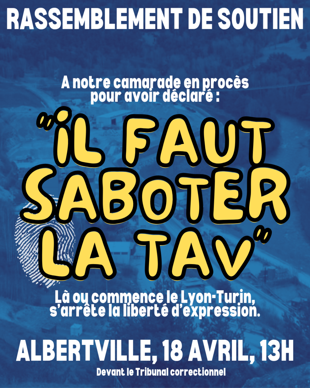Rassemblement de soutien le 18 avril devant le tribunal d&rsquo;albertville
