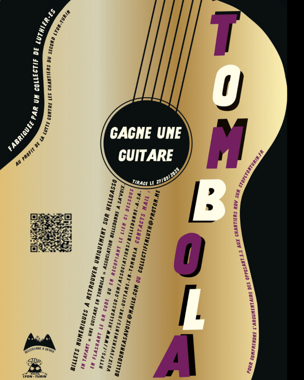 Une guitare en tombola pour soutenir la lutte contre le second Lyon-Turin&nbsp;!