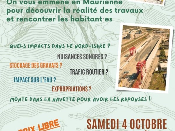 Visite aux chantiers du Lyon-Turin : Prochaine navette le samedi 4&nbsp;octobre.