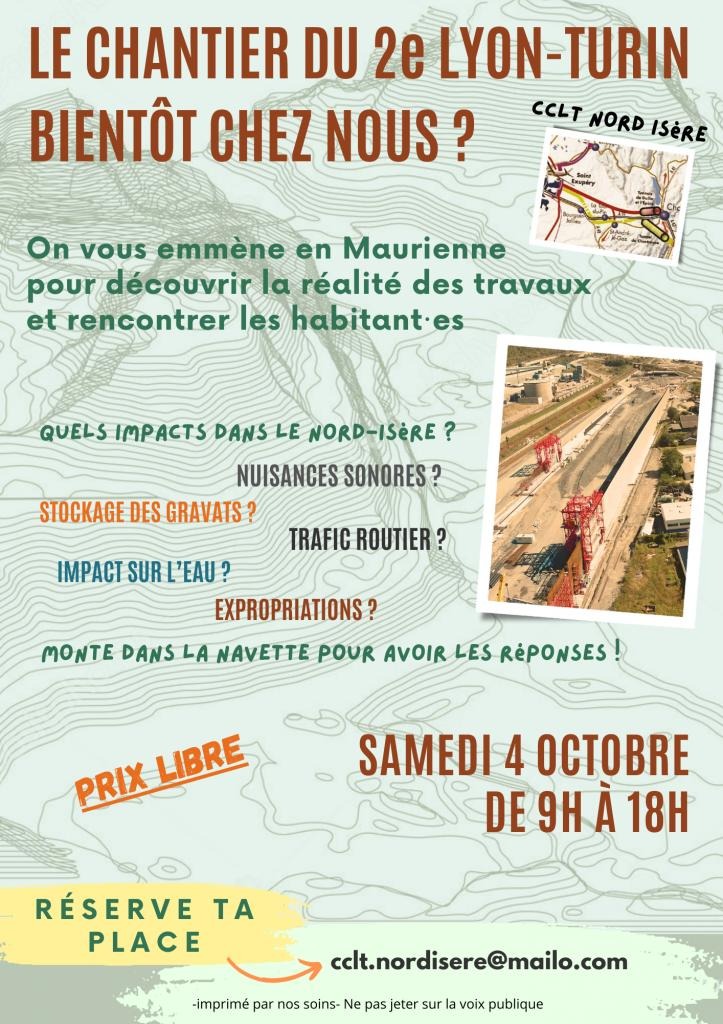 Visite aux chantiers du Lyon-Turin : Prochaine navette le samedi 4&nbsp;octobre.